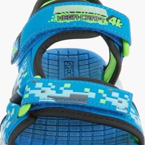 Skechers Mega-Craft Blue and Green Kids Sandals
